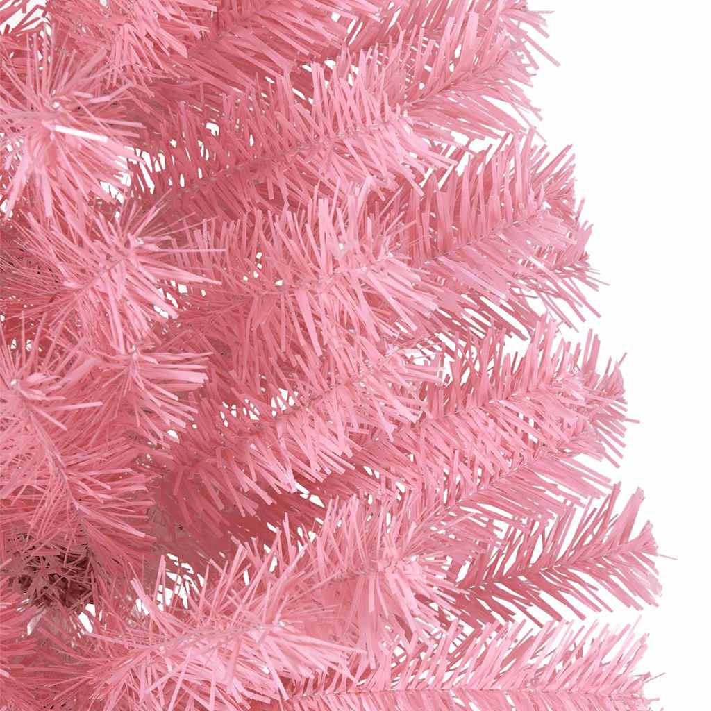 vidaXL Artificial Pre-lit Christmas Tree with 300 LEDs Pink 240 cm PVC - 50684