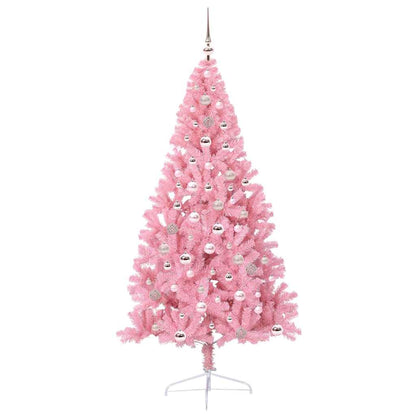 vidaXL Artificial Pre-lit Christmas Tree with 300 LEDs Pink 240 cm PVC - 50684