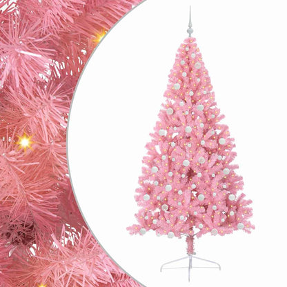 vidaXL Artificial Pre-lit Christmas Tree Pink 240 cm PVC