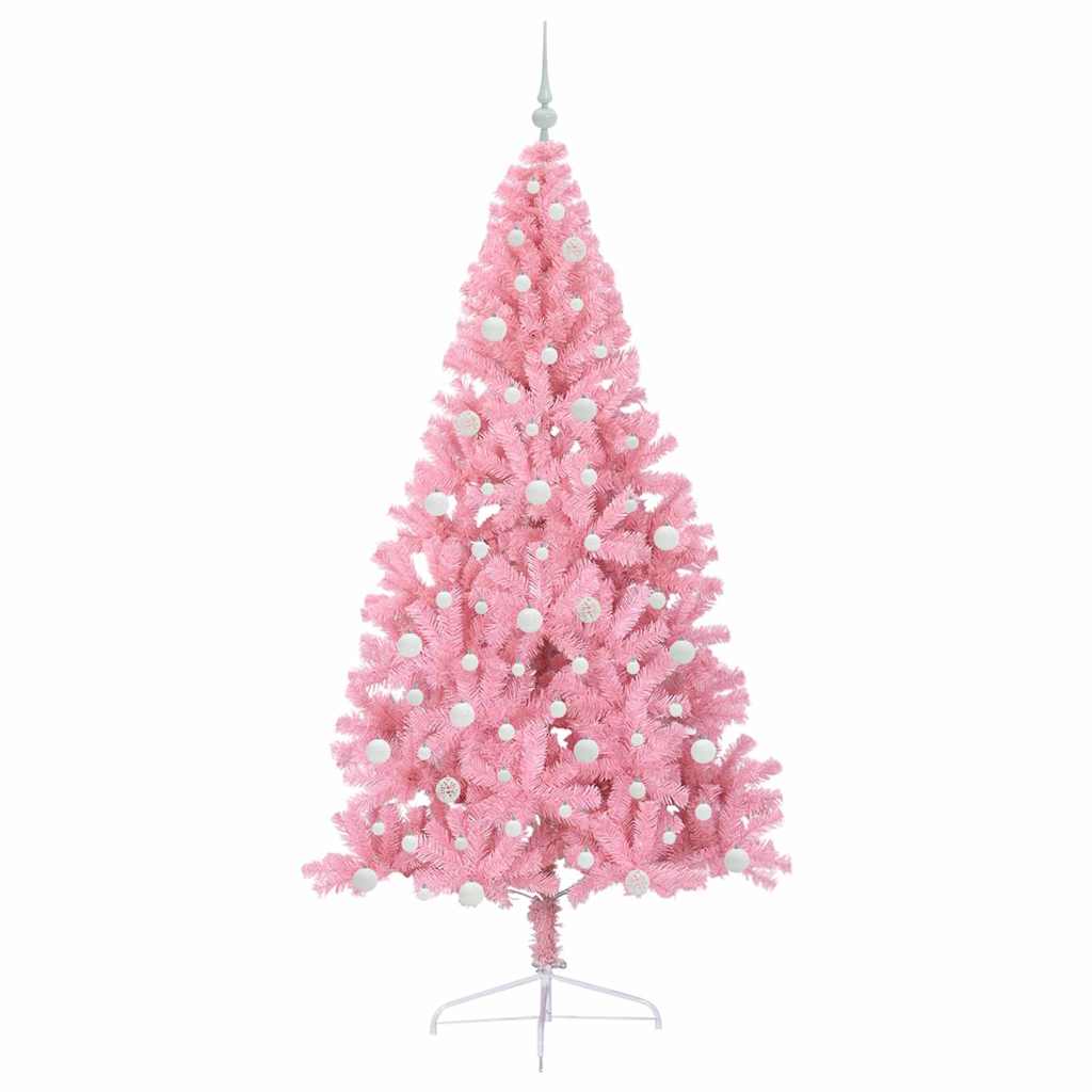 vidaXL Artificial Pre-lit Christmas Tree Pink 240 cm PVC