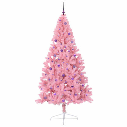 vidaXL Artificial Pre-lit Christmas Tree with 300 LEDs Pink 240 cm PVC - 50698