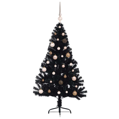 vidaXL Artificial Pre-lit Christmas Tree Black 150 cm PVC - 50710