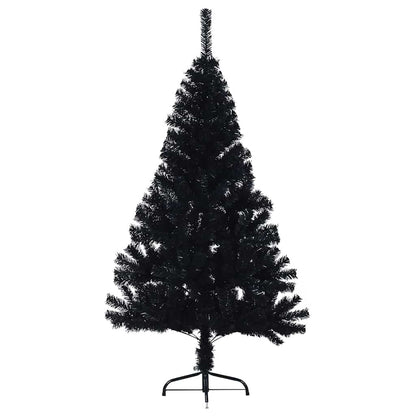 vidaXL Artificial Pre-lit Christmas Tree Black 150 cm PVC - 50718