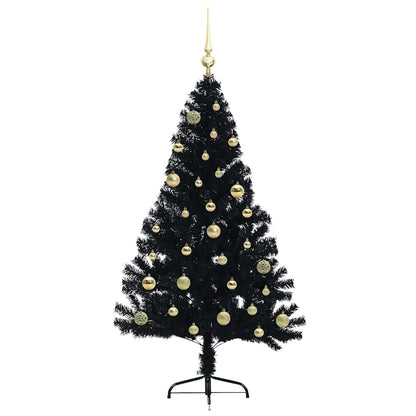 vidaXL Artificial Pre-lit Christmas Tree Black 150 cm PVC - 50735