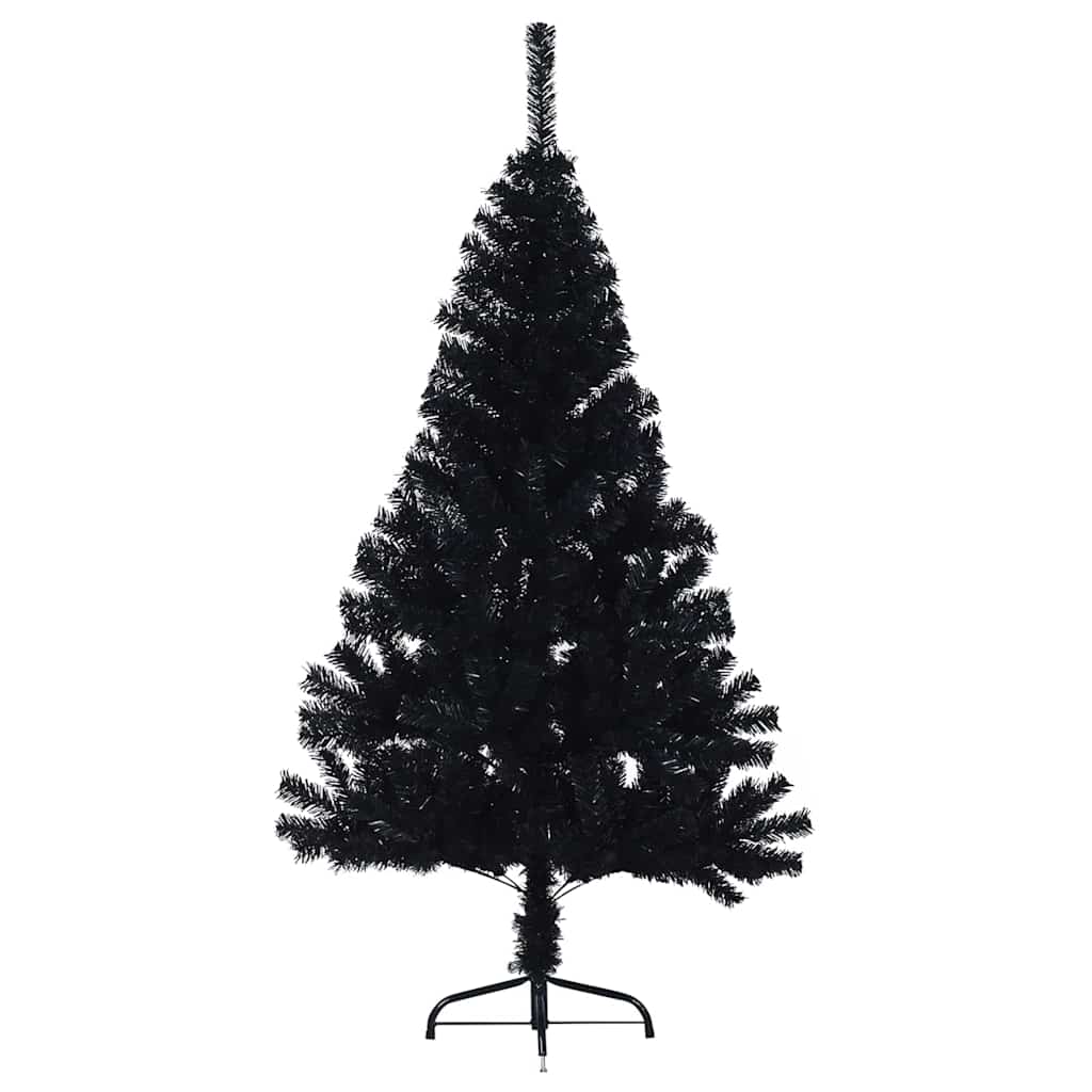 vidaXL Artificial Pre-lit Christmas Tree Black 150 cm PVC - 50755