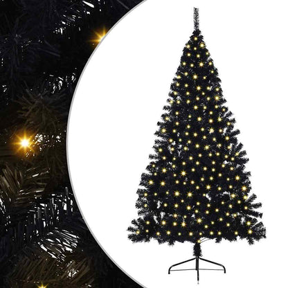 vidaXL Artificial Pre-lit Christmas Tree Black 180 cm PVC