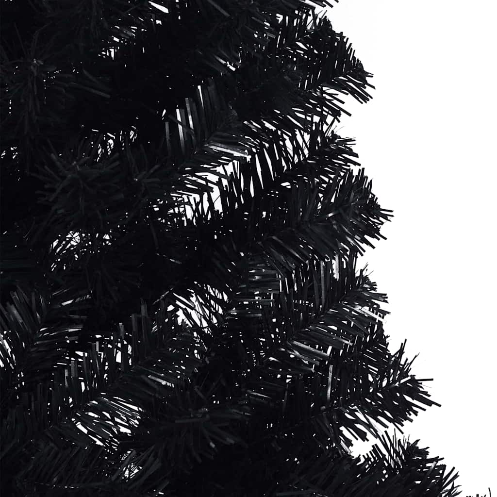 vidaXL Artificial Pre-lit Christmas Tree Black 180 cm PVC - 50777