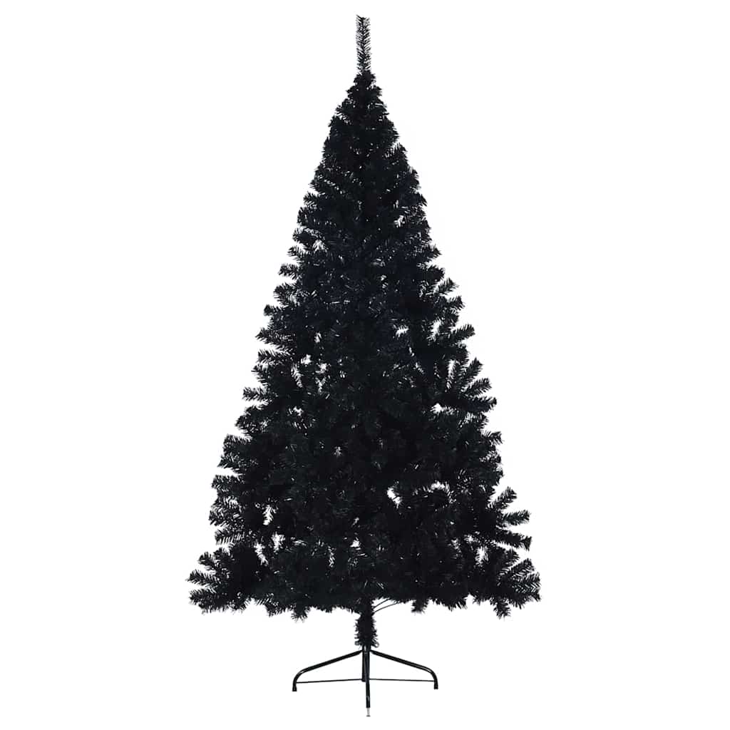 vidaXL Artificial Pre-lit Christmas Tree Black 180 cm PVC - 50777