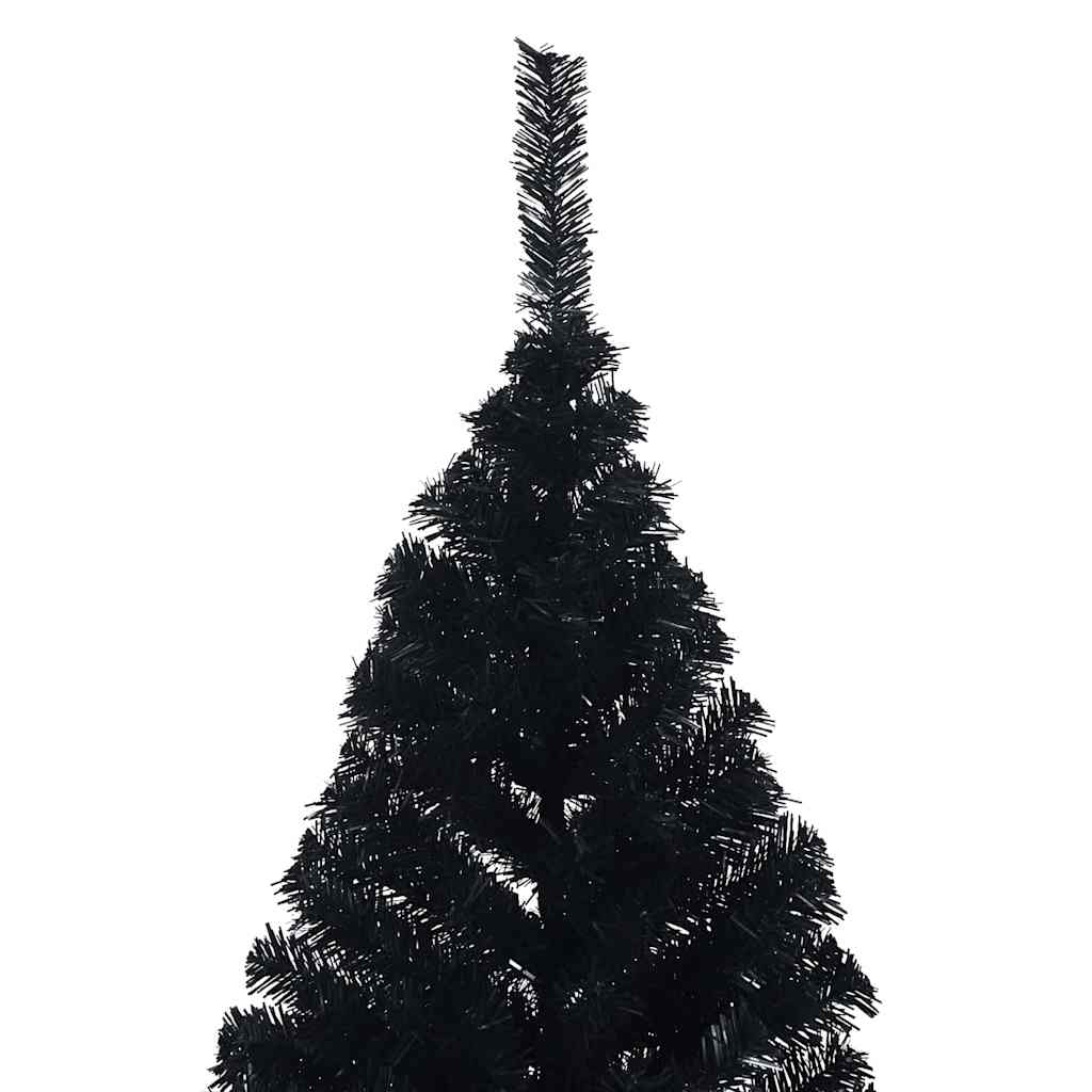vidaXL Artificial Pre-lit Christmas Tree Black 180 cm PVC - 50786