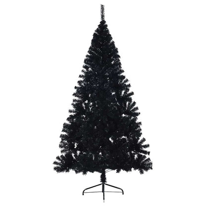 vidaXL Artificial Pre-lit Christmas Tree Black 180 cm PVC - 50786