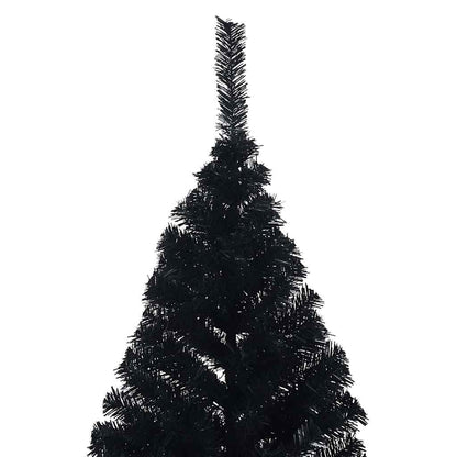 vidaXL Artificial Pre-lit Christmas Tree Black 180 cm PVC - 50806