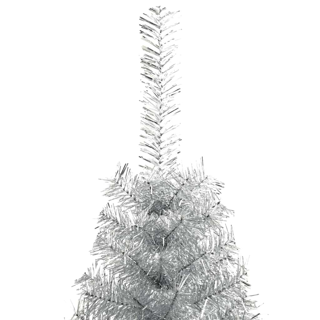 vidaXL Artificial Pre-lit Christmas Tree Silver 210 cm PET - 50838