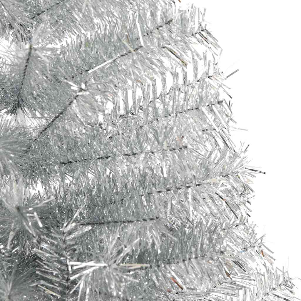 vidaXL Artificial Pre-lit Christmas Tree Silver 210 cm PET - 50838