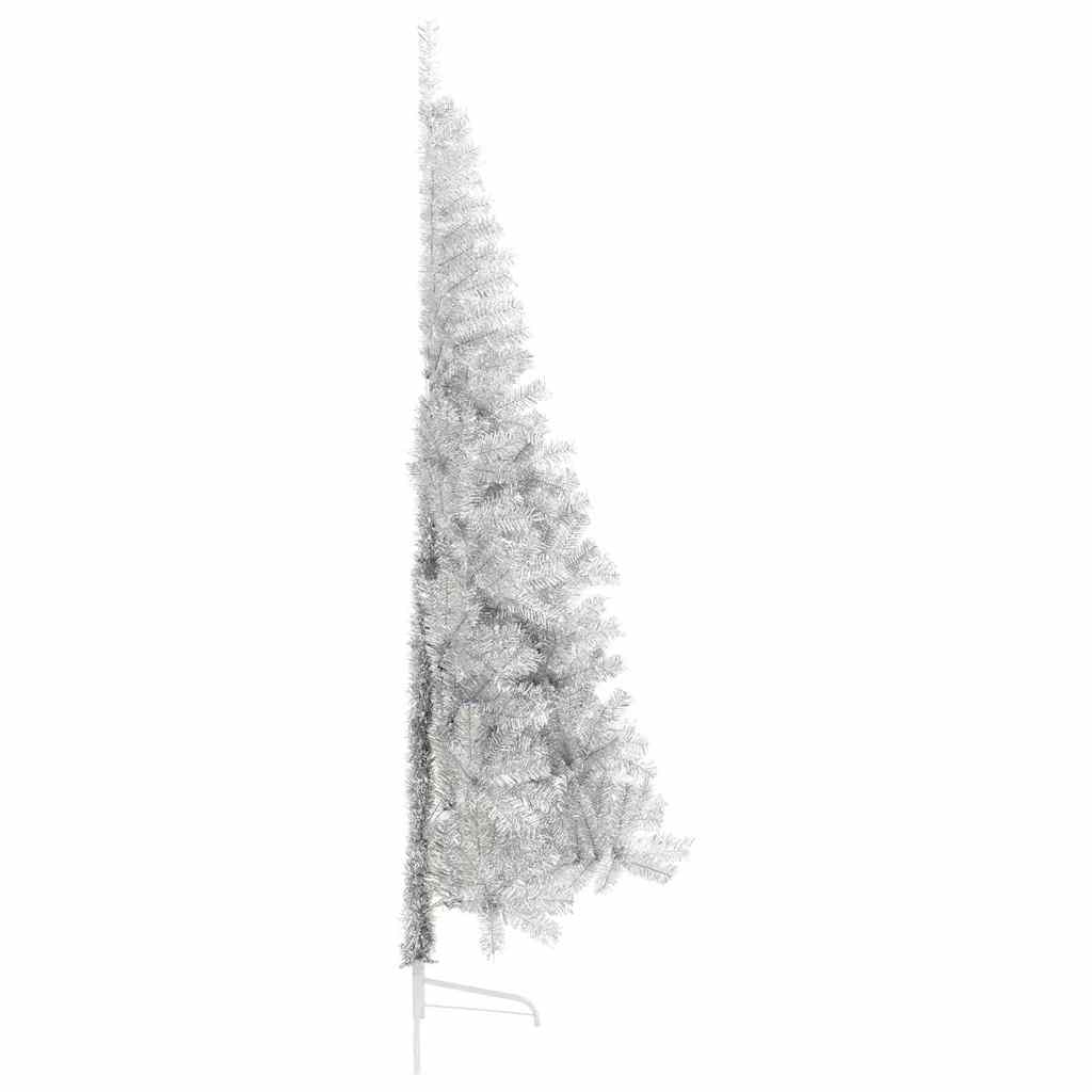 vidaXL Artificial Pre-lit Christmas Tree Silver 210 cm PET - 50847