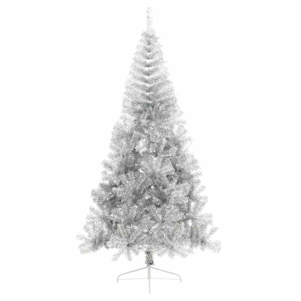 vidaXL Artificial Pre-lit Christmas Tree Silver 210 cm PET - 50852