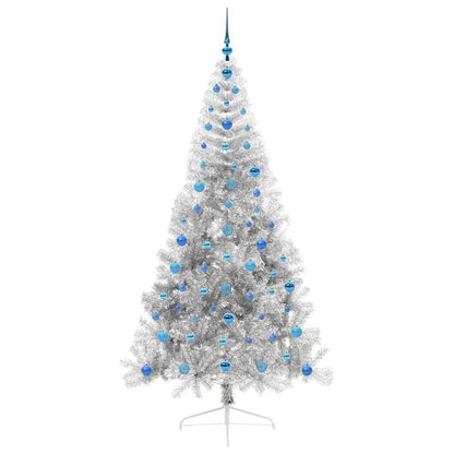 vidaXL Artificial Pre-lit Christmas Tree Silver 210 cm PET - 50854