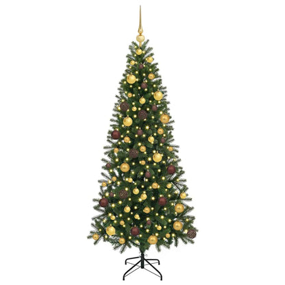 vidaXL Artificial Christmas Tree with 300 LEDs Green 180 cm PE and PVC