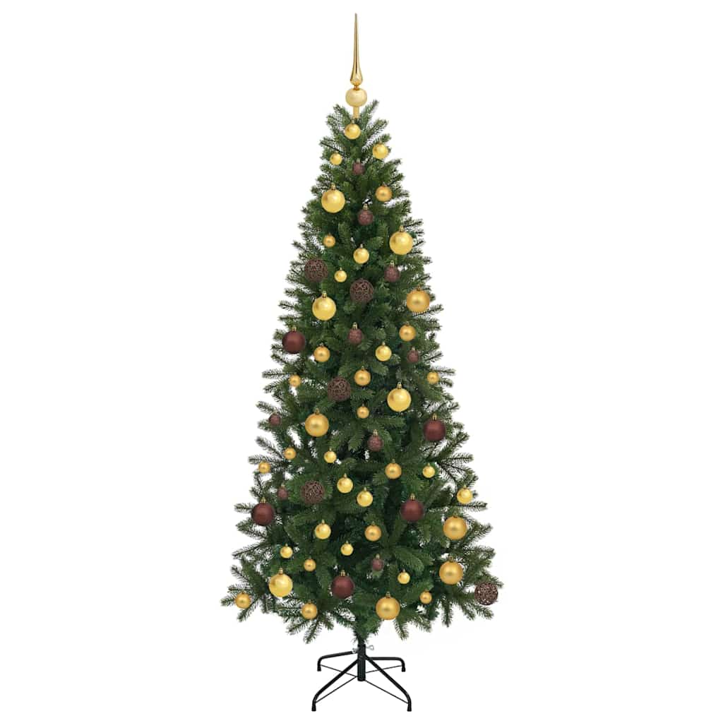 vidaXL Artificial Christmas Tree with 300 LEDs Green 180 cm PE and PVC