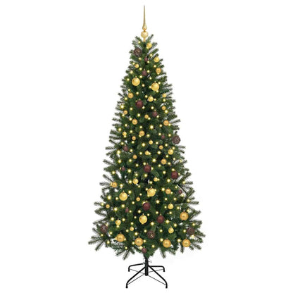 vidaXL Artificial Christmas Tree with 300 LEDs Green 210 cm PE and PVC