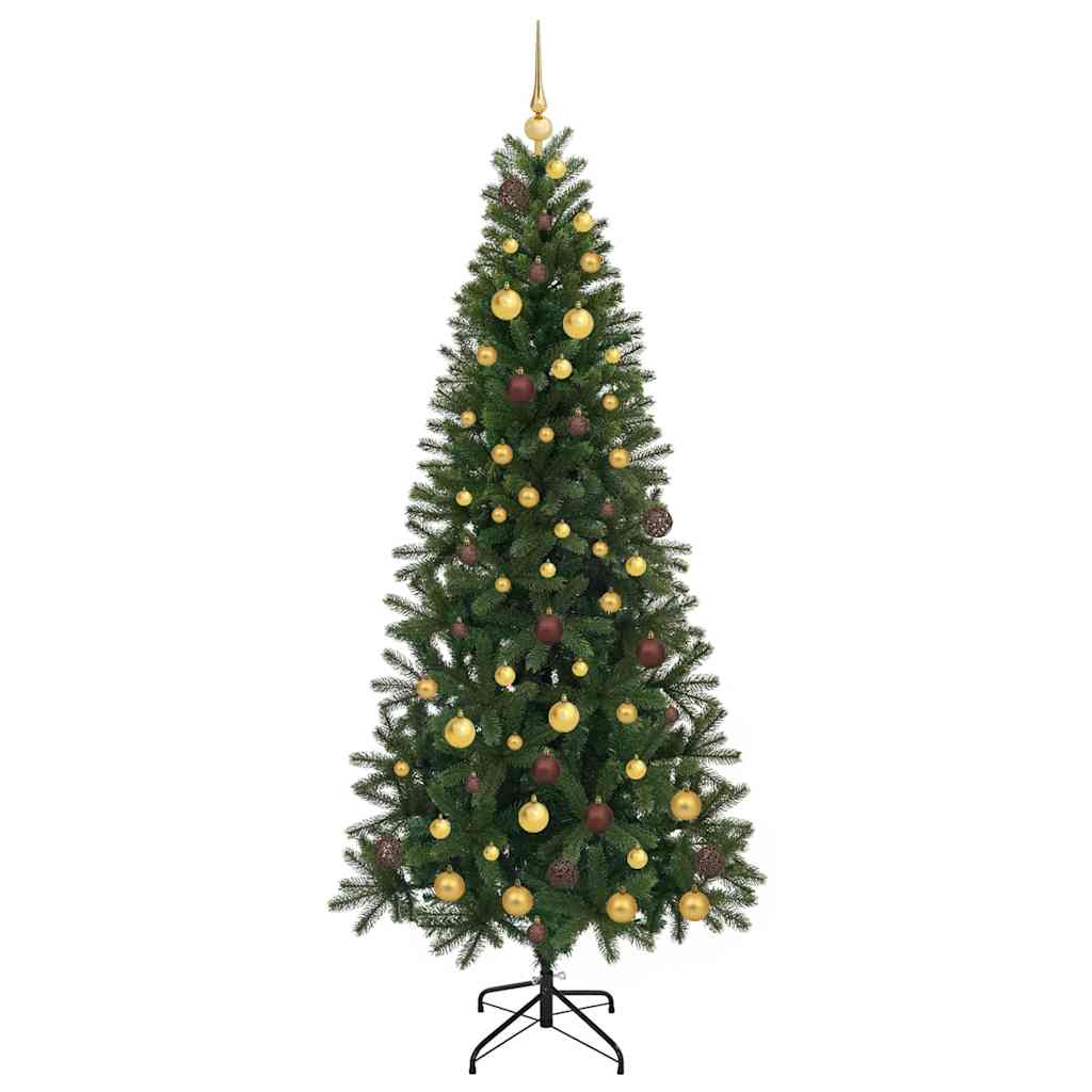 vidaXL Artificial Christmas Tree with 300 LEDs Green 210 cm PE and PVC