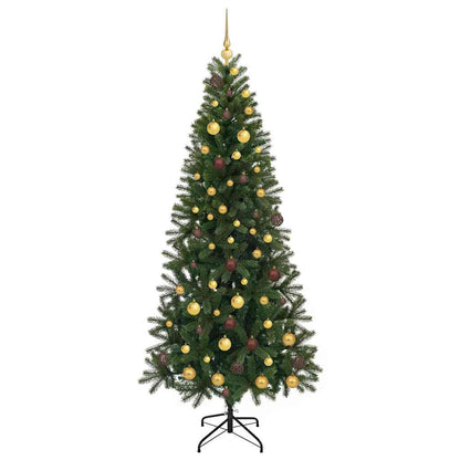vidaXL Artificial Christmas Tree with 300 LEDs Green 210 cm PE and PVC
