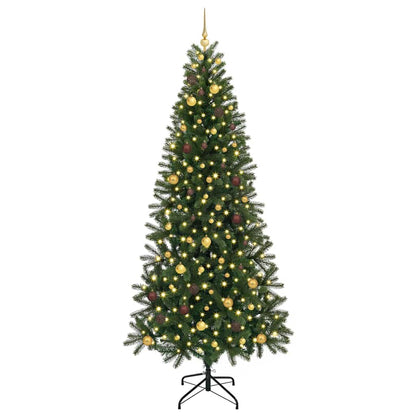 vidaXL Artificial Christmas Tree with 300 LEDs Green 240 cm PE and PVC