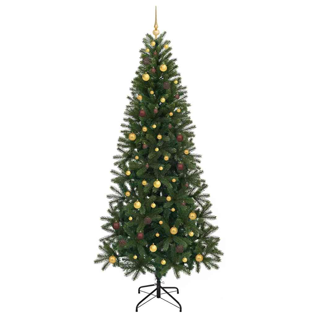 vidaXL Artificial Christmas Tree with 300 LEDs Green 240 cm PE and PVC