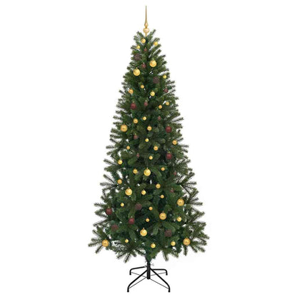 vidaXL Artificial Christmas Tree with 300 LEDs Green 240 cm PE and PVC