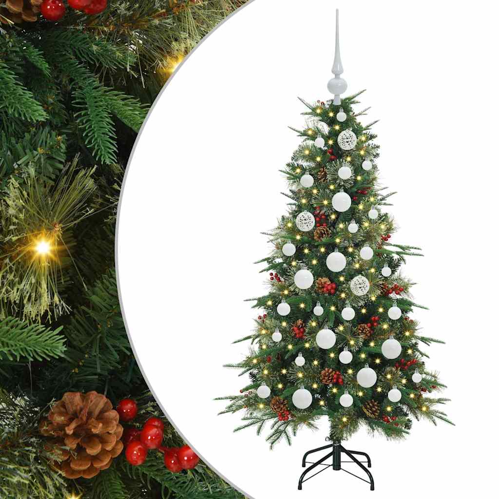vidaXL Artificial Hinged Christmas Tree Green 120 cm PE and PVC - 51119