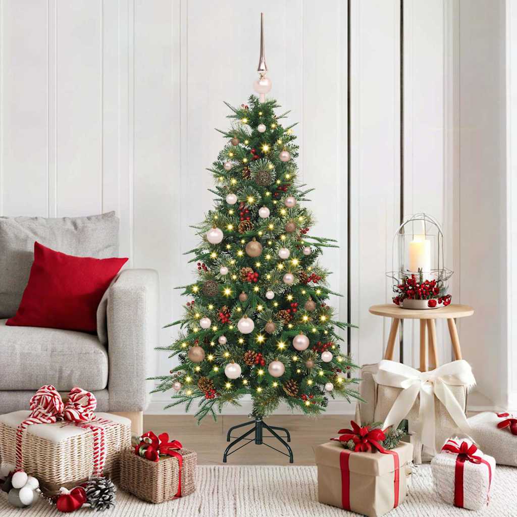 vidaXL Artificial Hinged Christmas Tree Green 150 cm PE and PVC - 51141