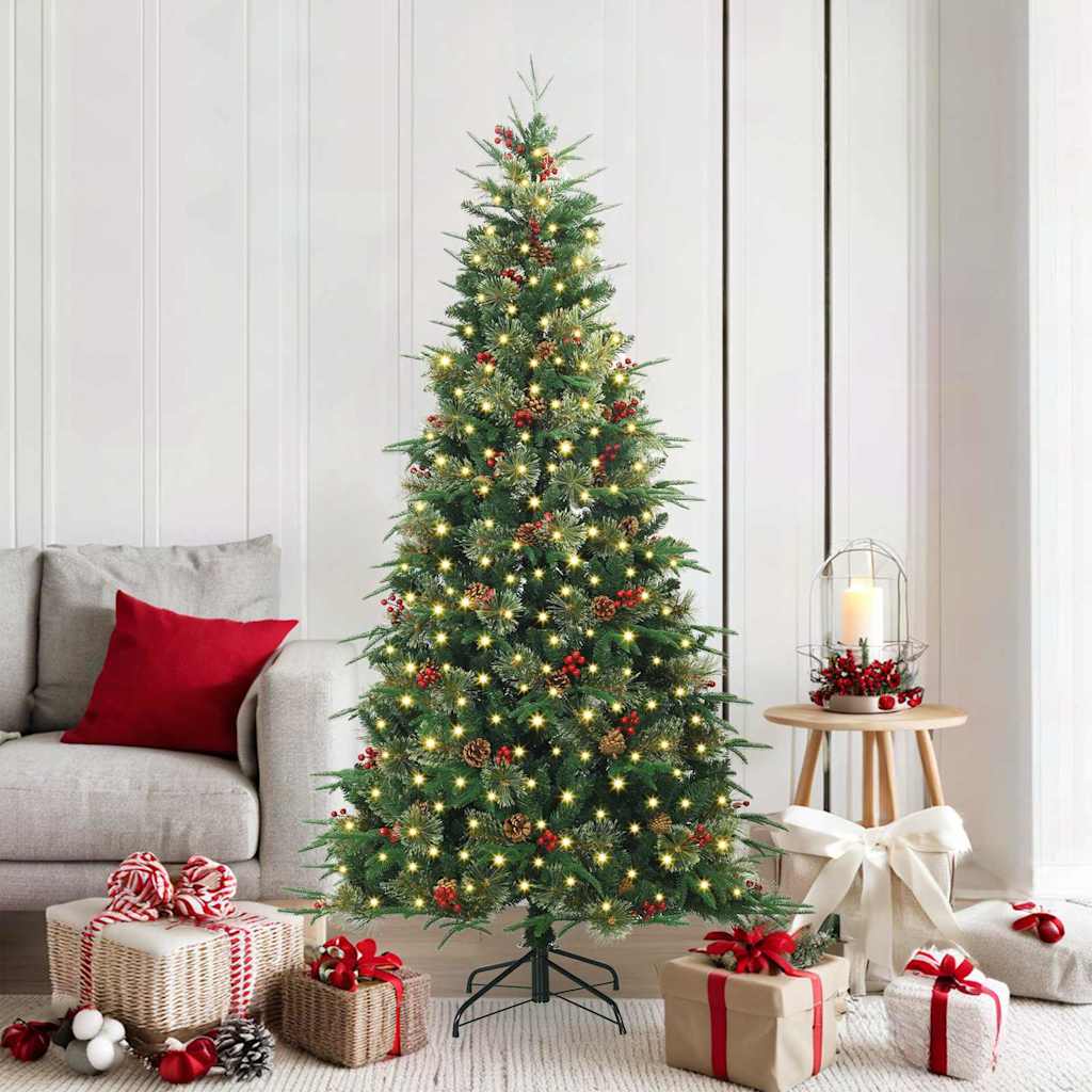vidaXL Artificial Hinged Christmas Tree Green 180 cm PE and PVC