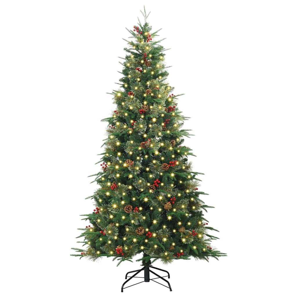 vidaXL Artificial Hinged Christmas Tree Green 180 cm PE and PVC