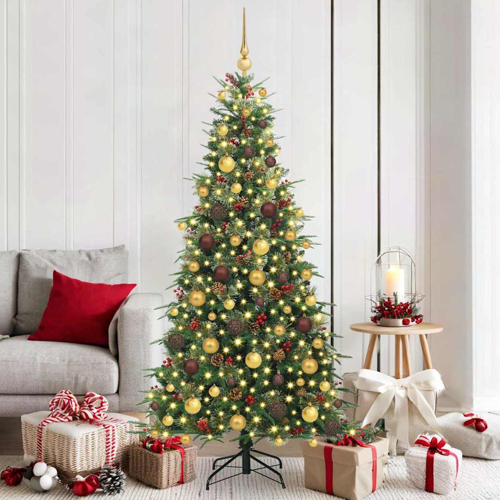 vidaXL Artificial Hinged Christmas Tree Green 180 cm PE and PVC - 51215