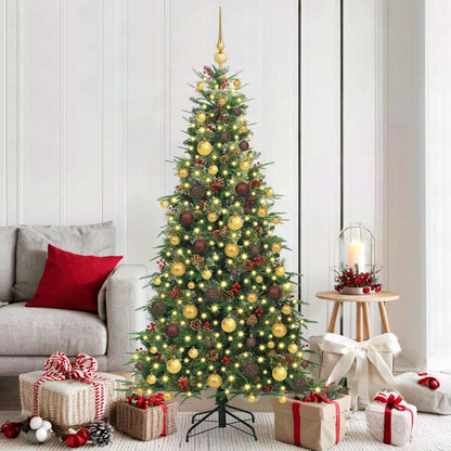 vidaXL Artificial Hinged Christmas Tree Green 180 cm PE and PVC - 51215