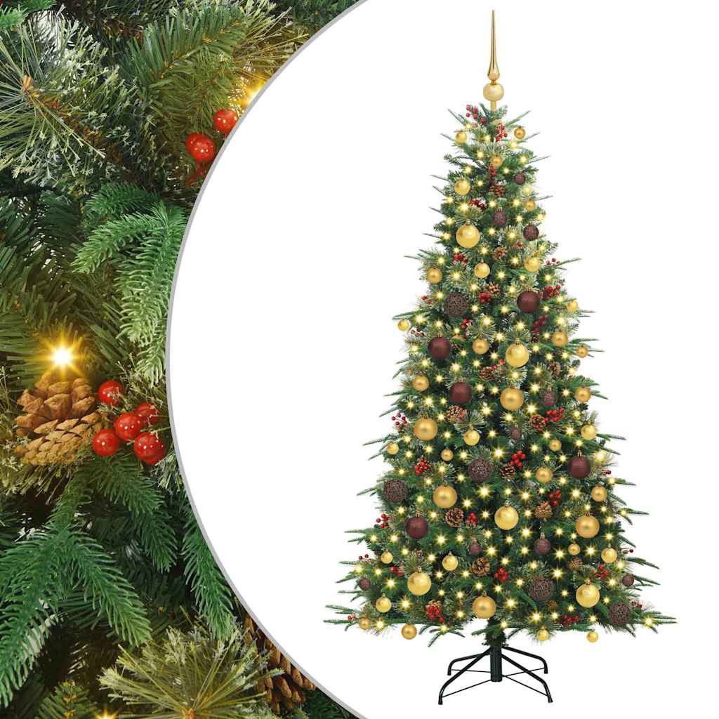 vidaXL Artificial Hinged Christmas Tree Green 180 cm PE and PVC - 51215