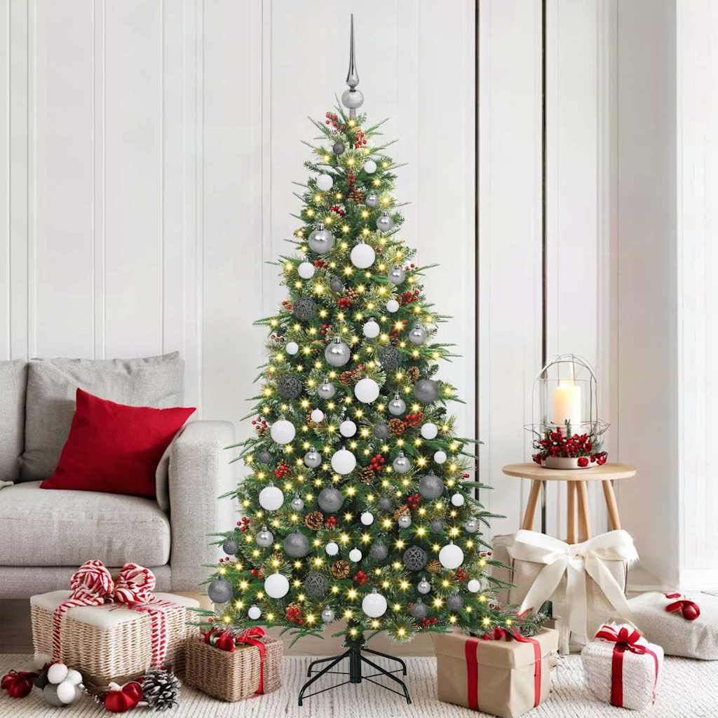 vidaXL Artificial Hinged Christmas Tree Green 180 cm PE and PVC - 51216