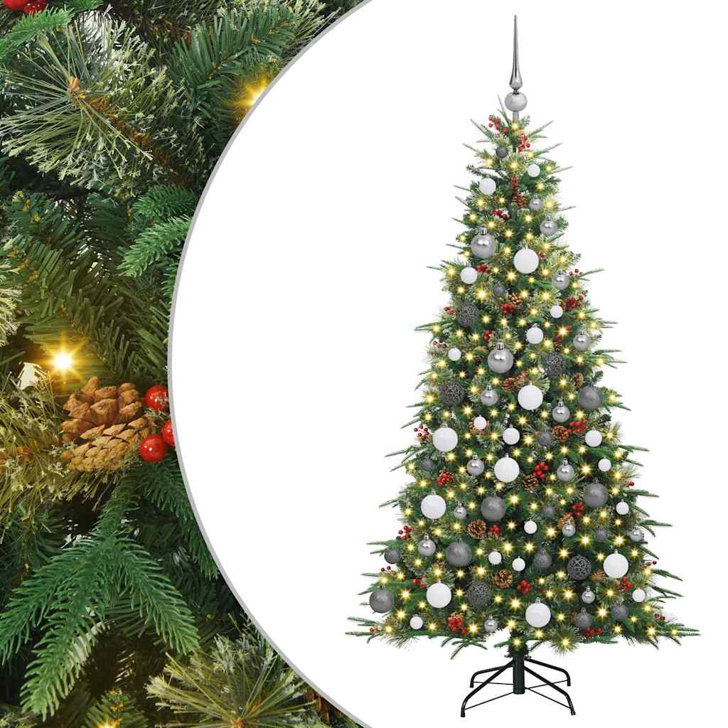vidaXL Artificial Hinged Christmas Tree Green 180 cm PE and PVC - 51216