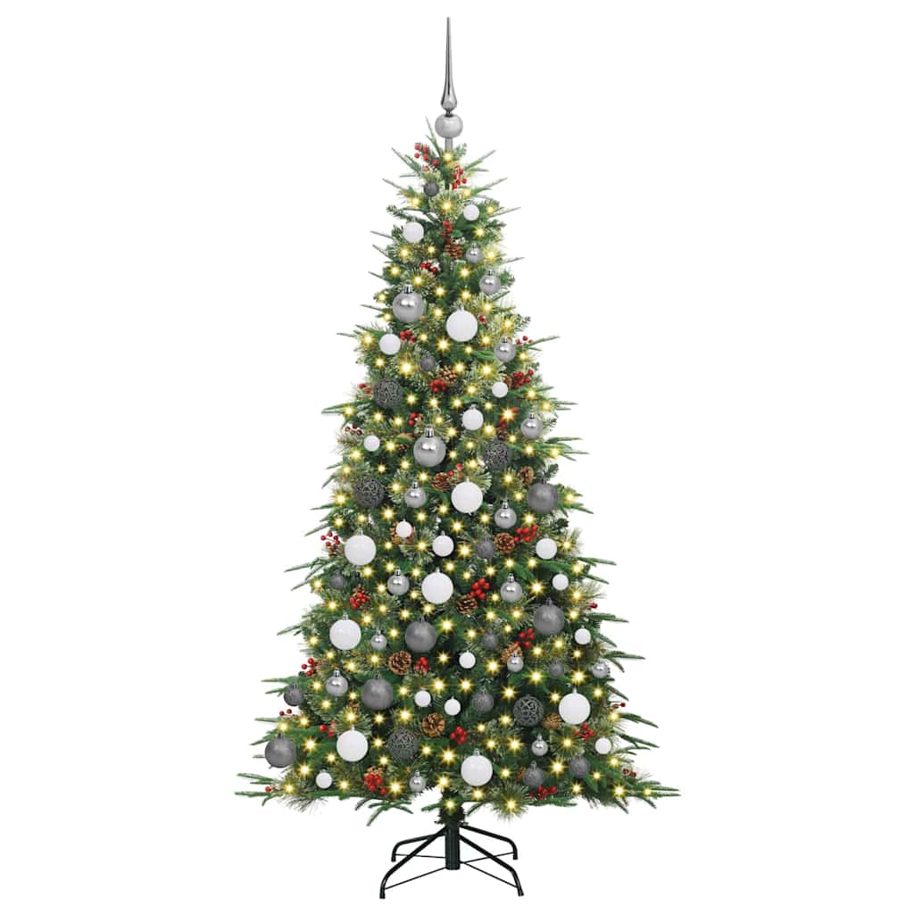 vidaXL Artificial Hinged Christmas Tree Green 180 cm PE and PVC - 51216