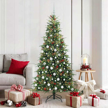 vidaXL Artificial Hinged Christmas Tree Green 180 cm PE and PVC - 51245
