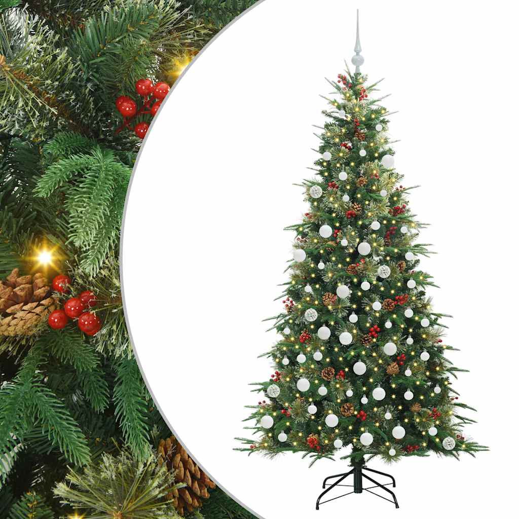 vidaXL Artificial Hinged Christmas Tree Green 180 cm PE and PVC - 51245