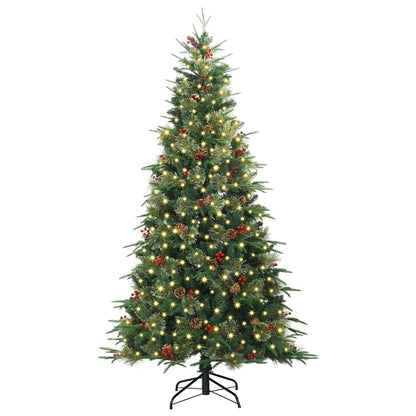 vidaXL Artificial Hinged Christmas Tree Green 210 cm PE and PVC