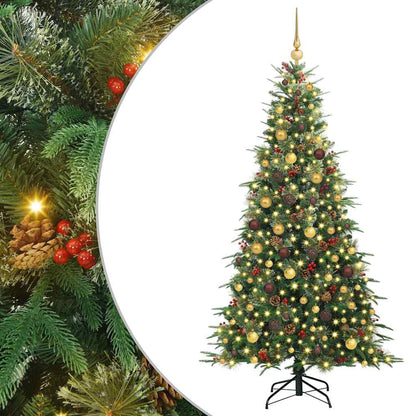 vidaXL Artificial Hinged Christmas Tree Green 210 cm PE and PVC - 51272