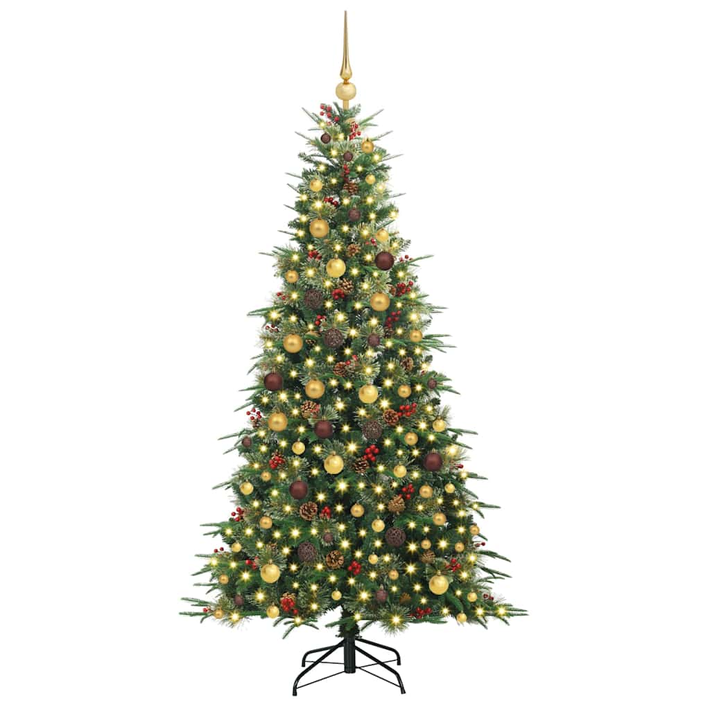 vidaXL Artificial Hinged Christmas Tree Green 210 cm PE and PVC - 51272