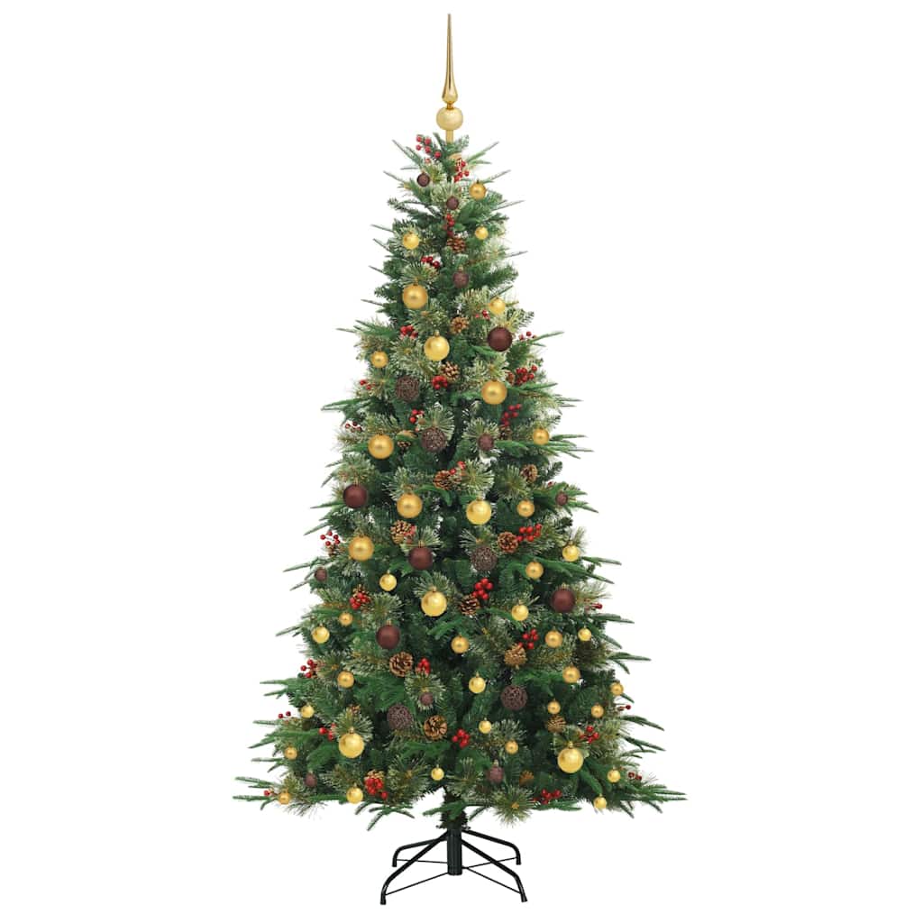 vidaXL Artificial Hinged Christmas Tree Green 210 cm PE and PVC - 51272