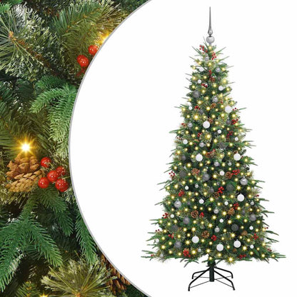 vidaXL Artificial Hinged Christmas Tree Green 210 cm PE and PVC - 51277