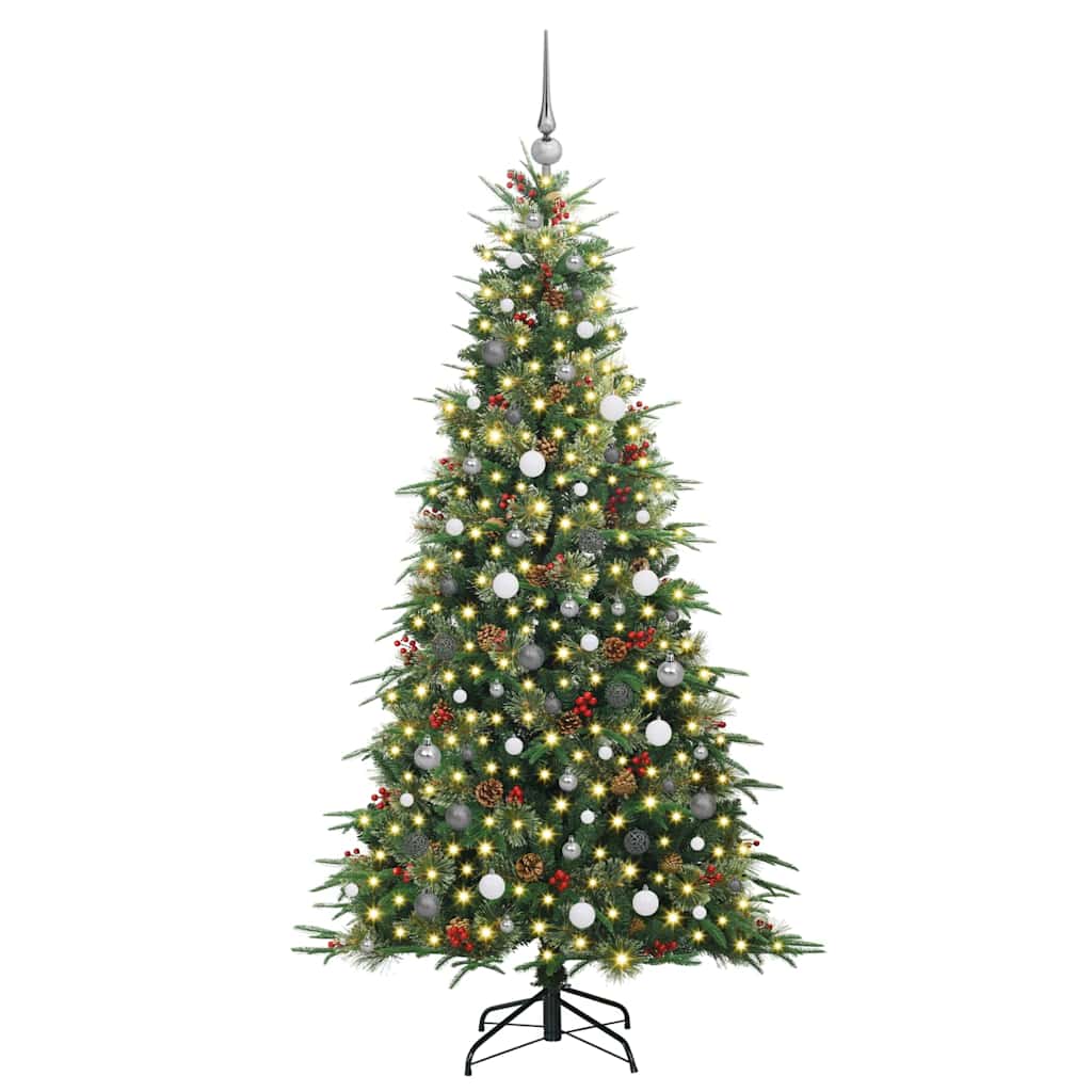 vidaXL Artificial Hinged Christmas Tree Green 210 cm PE and PVC - 51277