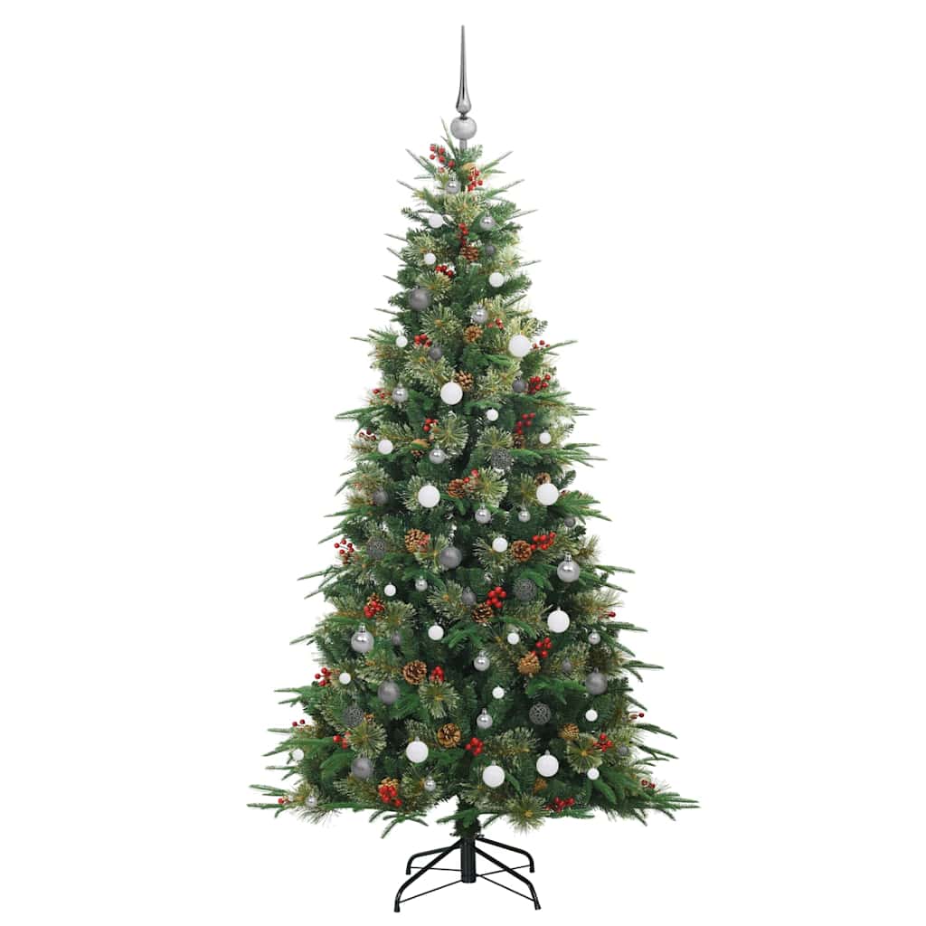 vidaXL Artificial Hinged Christmas Tree Green 210 cm PE and PVC - 51277