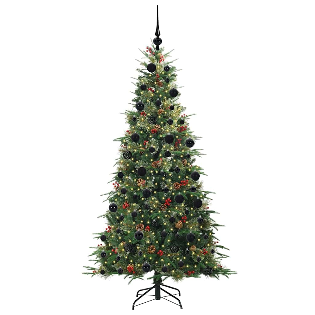vidaXL Artificial Hinged Christmas Tree Green 210 cm PE and PVC - 51286