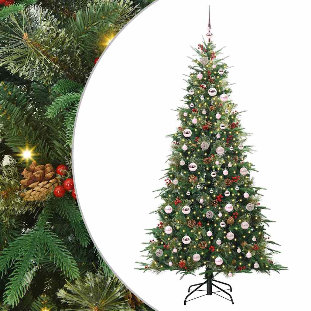 vidaXL Artificial Hinged Christmas Tree Green 210 cm PE and PVC - 51288