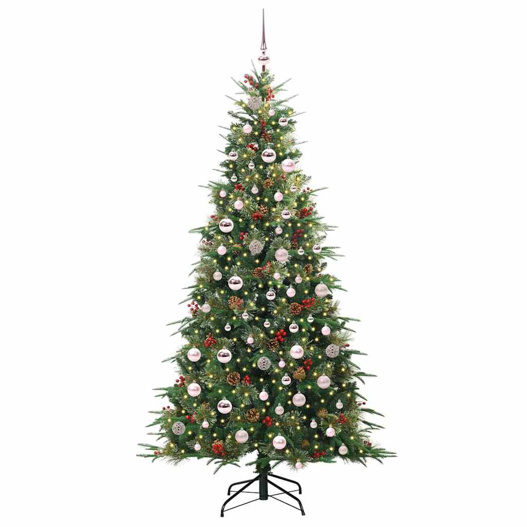 vidaXL Artificial Hinged Christmas Tree Green 210 cm PE and PVC - 51288